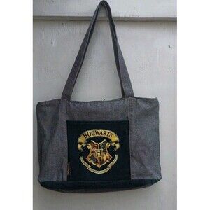 Vintage Y2K Hogwarts Draco Harry Potter Denim Jean Pocketbook Purple Zipper